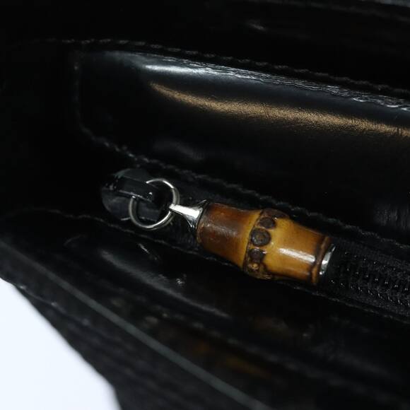 GUCCI Bamboo Hand Bag Canvas Black Gold 000 1998 000 1998 - Picture 16 of 16